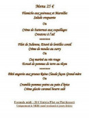 Carte et menu de Auberge de Pont l'Evêque à Pont l'Eveque — Menu 25€