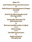 Carte et menu de Auberge de Pont l'Evêque à Pont l'Eveque — Menu 35€