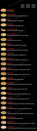 Menu Pizza roma - Les pizzas  