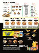 Menu Street Burger - Les tacos, desserts, ...