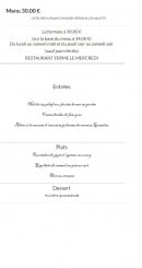Carte et menu de L'atelier du blanc Manger à Verneuil en Halatte — Menu 30€