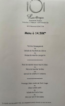 Menu Restaurant les anges - Exemple de menu de la semaine