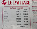 Carte et menu de Le Partage à Trie Chateau — Buffet a volonté