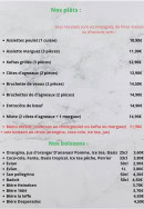 Menu Le convivial - Les plats et boissons