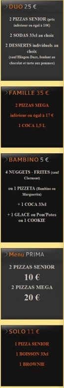 Menu Pizza Lusitalia - Les Menus