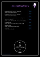 Menu Le Convivial - Les desserts
