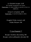 Menu Les Burgers de Lancrel - Les salades, desserts, ...