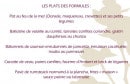 Menu Bagnoles Hotel - Les plats des formules