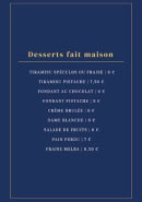 Carte et menu de L'imprévu à Henin Beaumont — Desserts