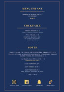 Carte et menu de L'imprévu à Henin Beaumont — Menu enfant, cocktails, softs