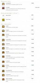 Menu Goût i Pizza - Les classiques