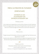 Menu Le Comptoir - Menu le marché du comptoir