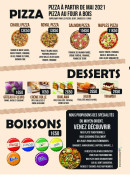 Menu Hot Burger - Les pizzas, dessert et boissons