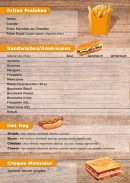 Menu Road food - Frites fraiches, sandwiches et hot dog, ...