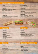Menu Road food - Burgers, paninis, salades, ...