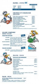 Carte et menu de Brasserie l'Océan à Nesles — Les huîtres, salades composer...