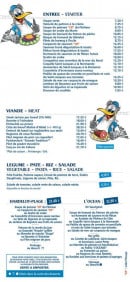 Carte et menu de Brasserie l'Océan à Nesles — Les entrées, viandes...