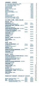 Carte et menu de Brasserie l'Océan à Nesles — Les apéritifs et vins