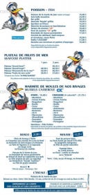 Carte et menu de Brasserie l'Océan à Nesles — Les poissons, plateaux de fruit de mer...