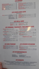 Menu Sur Mer - Les entrées,  poissons et grandes occasions,...