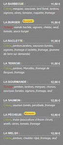 Menu La Pat'A Pizza - Les pizzas page 4