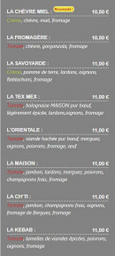 Menu La Pat'A Pizza - Les pizzas page 3