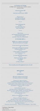 Menu Auberge d'Inxent - menus
