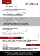 Menu Le Bistronome - Formules