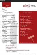 Menu Le Bistronome - Vins 