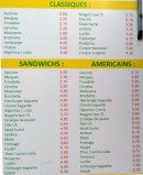 Menu Friterie De La Source - Les classiques, sandwichs et américain