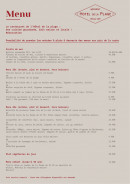Menu Hôtel de la Plage - La carte