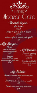 Menu Alcazar Café - Un autre extrait de la carte 