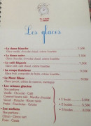 Menu Chez suz'anne - Les glaces