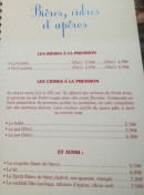 Menu Chez suz'anne - Les bières