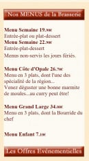 Menu Hamiot - les menus