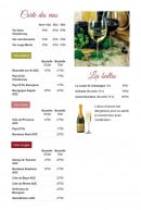 Menu L'Escale - Carte des vins