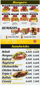 Menu La casa della pizza - Les burgers et sandwichs