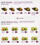 Carte et menu de Le palais de matsuyama à Boulogne sur Mer — Les témaki et spring rolls