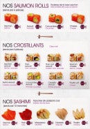Carte et menu de Le palais de matsuyama à Boulogne sur Mer — Les saumon rolls, crostillants et sashimis