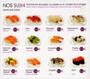Carte et menu de Le palais de matsuyama à Boulogne sur Mer — Les sushis