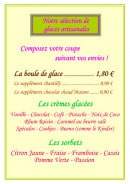 Menu Entre Terre et Mer - Les glaces artisanales