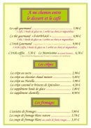 Menu Entre Terre et Mer - Les desserts, café, crêpes et fromages