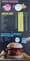 Carte et menu de Fds  friterie du stade à Cauchy A la Tour — Américains, sandwichs fraicheur