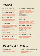 Menu Mia Ristorante - Les pizzas et plats au four