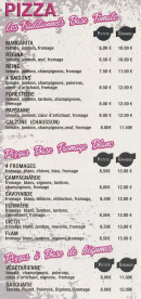 Menu Les Gones - Les pizzas