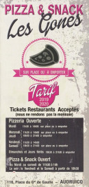 Menu Les Gones - Carte et menu Les Gones audruicq