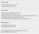 Menu Au Départ - Les vins