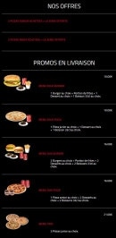 Menu Hollywood Burger - Les offres et promos