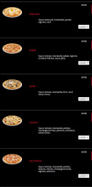 Menu Hollywood Burger - Pizzas base tomate page 3