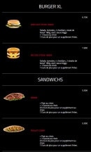 Menu Hollywood Burger - Burgers XL et sandwichs